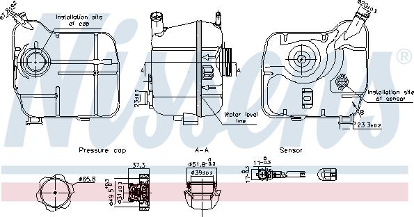 Nissens 996239 - Компенсационный бак, охлаждающая жидкость autosila-amz.com