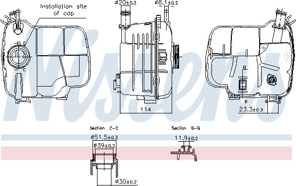 Nissens 996224 - Компенсационный бак, охлаждающая жидкость autosila-amz.com