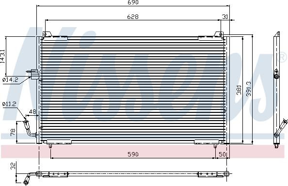Nissens 94625 - Радиатор кондиционера PEUGEOT 406 99- autosila-amz.com