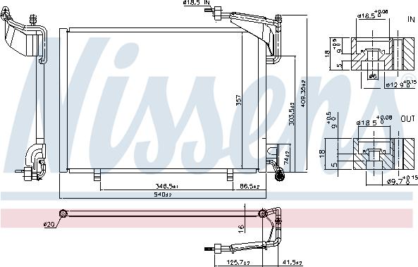 Nissens 940528 - Радиатор кондиционера FORD B-MAX (CB2) (12-) 1.0 EcoBoost autosila-amz.com