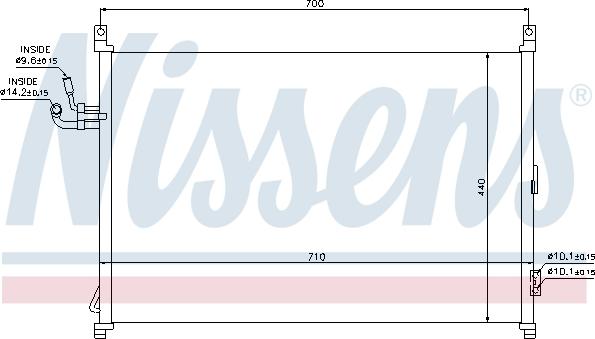 Nissens 940014 - Конденсатор кондиционера autosila-amz.com