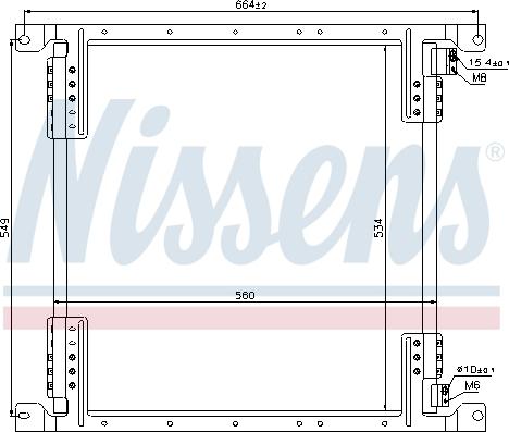 Nissens 940242 - радиатор кондиционера! Alumin/Alumin 560x534x16\MB Axor 02.02> autosila-amz.com