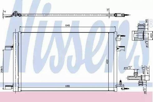 Nissens 940258 - Конденсатор кондиционера autosila-amz.com