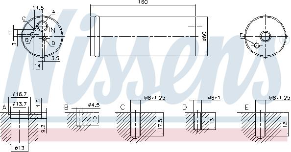 Nissens 95524 - Осушитель VOLKSWAGEN BORA (1J) (99-) 1.9 TDi autosila-amz.com