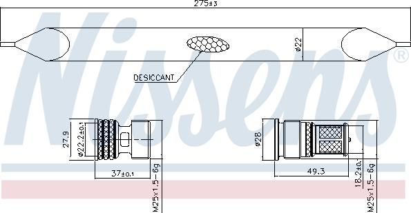 Nissens 95784 - Осушитель, кондиционер autosila-amz.com