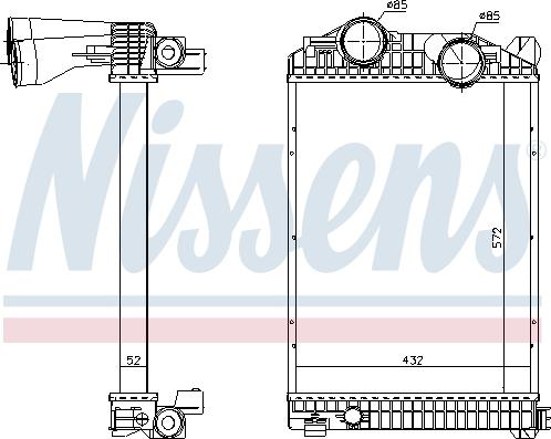 Nissens 96969 - Интеркулер, теплообменник турбины autosila-amz.com