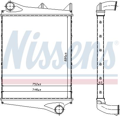 Nissens 96966 - Интеркулер, теплообменник турбины autosila-amz.com