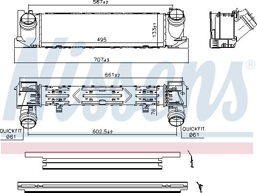 Nissens 96552 - Интеркулер, теплообменник турбины autosila-amz.com