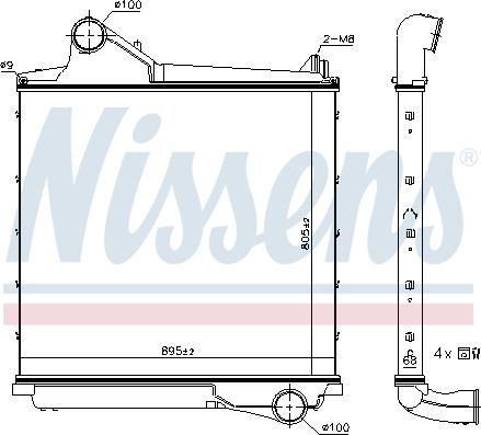 Nissens 961555 - Интеркулер, теплообменник турбины autosila-amz.com