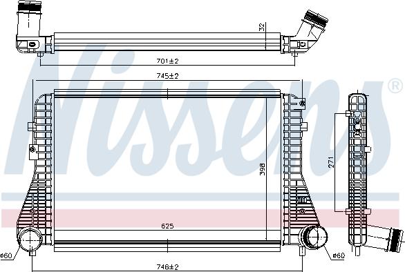 Nissens 96234 - Интеркулер, теплообменник турбины autosila-amz.com