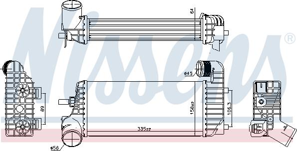 Nissens 96221 - Интеркулер, теплообменник турбины autosila-amz.com