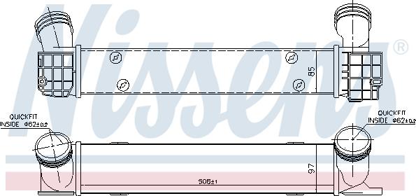 Nissens 96725 - Интеркулер BMW 118D-120D 04- autosila-amz.com