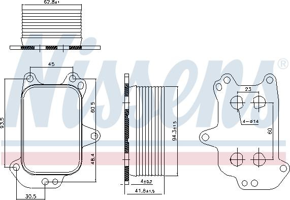 Nissens 90966 - Масляный радиатор autosila-amz.com