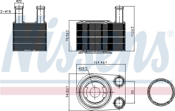 Nissens 90845 - Радиатор масляный RANGE ROVER III (LM) (02-) 4.4 i autosila-amz.com