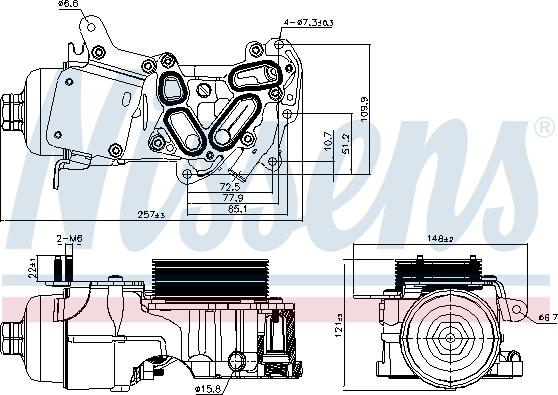 Nissens 91124 - масляный радиатор, двигательное масло autosila-amz.com