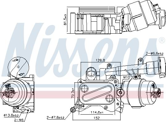 Nissens 91346 - Масляный радиатор, двигательное масло autosila-amz.com