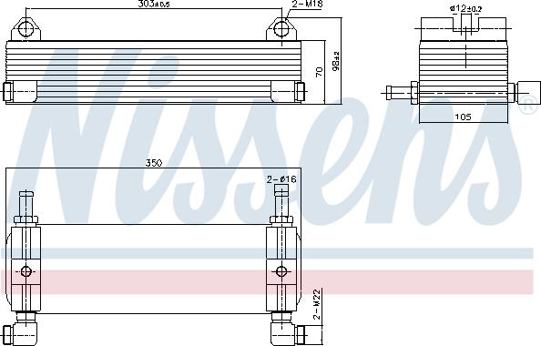 Nissens 91262 - Радиатор масляный RVI/Volovo FH/FM теплообменник 7420810985/21359570/91262 autosila-amz.com