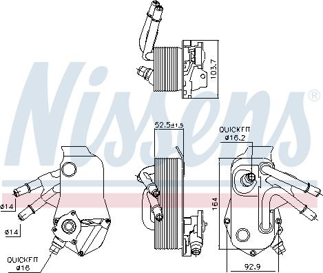 Nissens 91224 - Радиатор масляный BMW 3-SERIES E90    05- autosila-amz.com