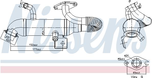 Nissens 989408 - Радиатор, рециркуляция ОГ autosila-amz.com