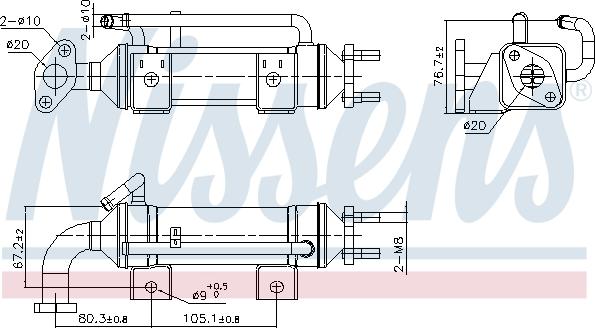 Nissens 989435 - Радиатор, рециркуляция ОГ autosila-amz.com