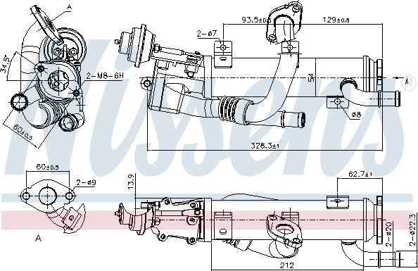 Nissens 989329 - Радиатор, рециркуляция ОГ autosila-amz.com