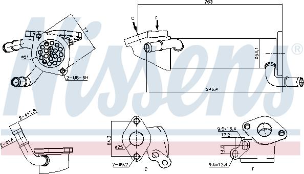 Nissens 989282 - Радиатор, рециркуляция ОГ autosila-amz.com