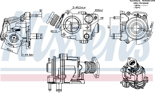 Nissens 98424 - Клапан возврата ОГ autosila-amz.com