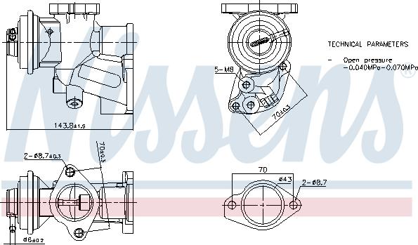 Nissens 98476 - Клапан возврата ОГ autosila-amz.com