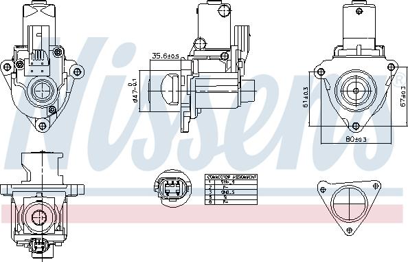 Nissens 98510 - Клапан возврата ОГ autosila-amz.com