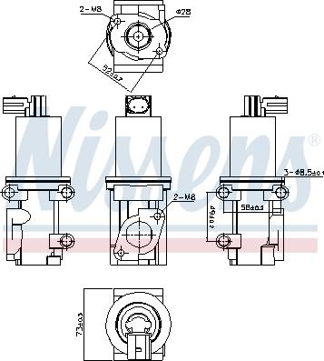 Nissens 98193 - Клапан EGR alfa romeo 159 fiat croma, grande punto, sedici opel autosila-amz.com