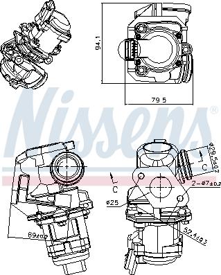 Nissens 98150 - Клапан EGR PEUGEOT 207    06- autosila-amz.com