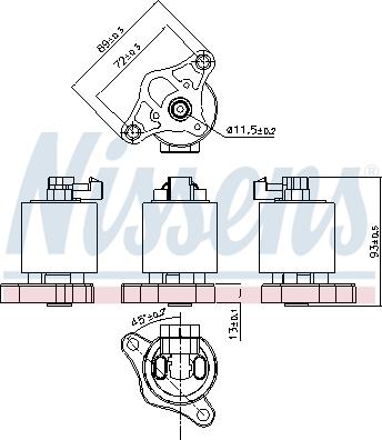 Nissens 98153 - Клапан EGR OPEL ZAFIRA A (99-) 1.6 GAS autosila-amz.com