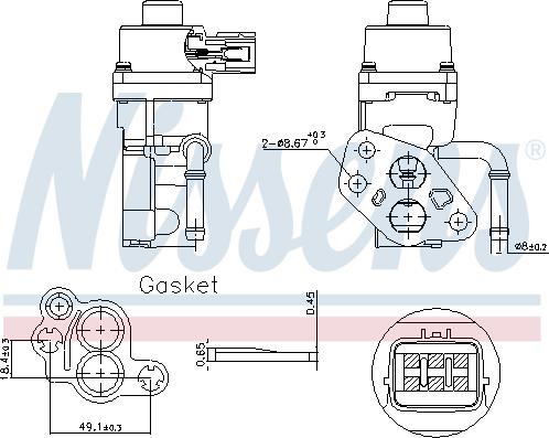 Nissens 98168 - EGR valve fits: VOLVO C30, S40 II, S80 II, V50, V70 III FORD C-MAX, F autosila-amz.com