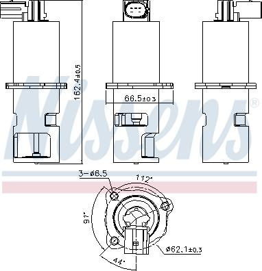 Nissens 98163 - Клапан возврата ОГ autosila-amz.com