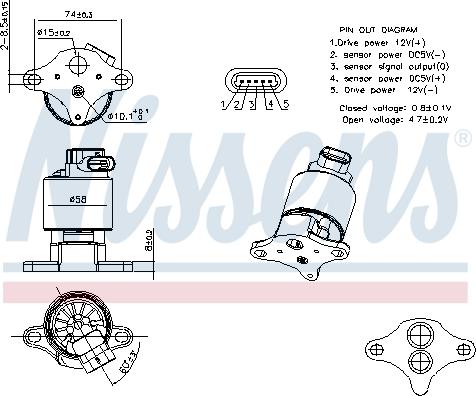 Nissens 98360 - Клапан возврата ОГ autosila-amz.com