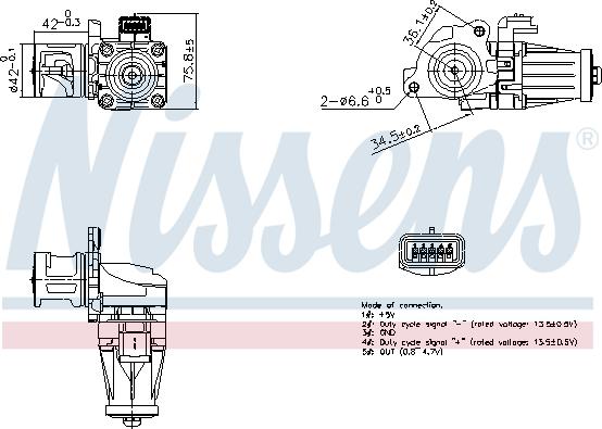 Nissens 98376 - Клапан возврата ОГ autosila-amz.com