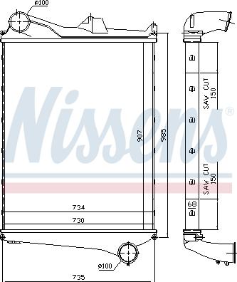 Nissens 97006 - Интеркулер, теплообменник турбины autosila-amz.com