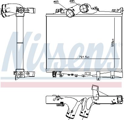 Nissens 97038 - Интеркулер, теплообменник турбины autosila-amz.com