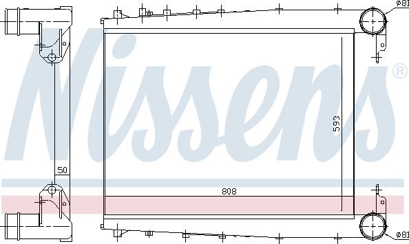 Nissens 97070 - Интеркулер, теплообменник турбины autosila-amz.com