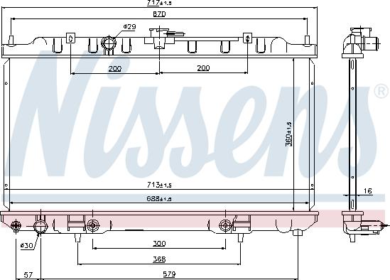 Nissens 69460 - Радиатор, охлаждение двигателя autosila-amz.com