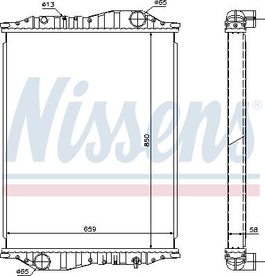 Nissens 69600A - Радиатор, охлаждение двигателя autosila-amz.com