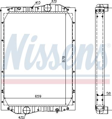 Nissens 69603A - Радиатор, охлаждение двигателя autosila-amz.com