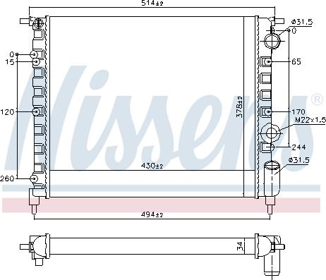 Nissens 690744 - Радиатор, охлаждение двигателя autosila-amz.com