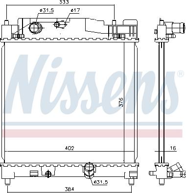 Nissens 646915 - Радиатор, охлаждение двигателя autosila-amz.com