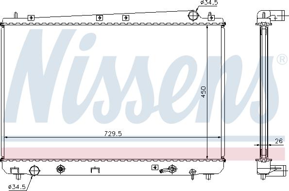 Nissens 64627A - Радиатор, охлаждение двигателя autosila-amz.com