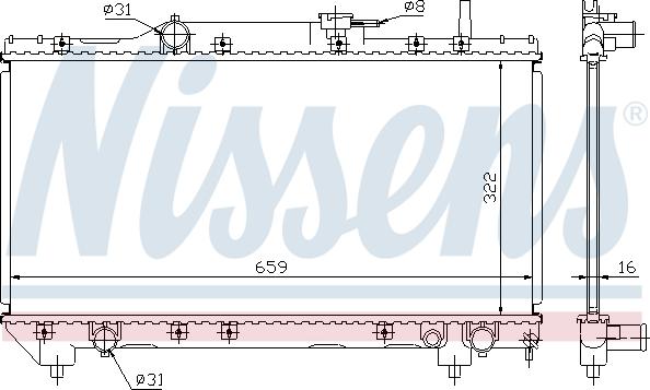 Nissens 64838A - Радиатор, охлаждение двигателя autosila-amz.com