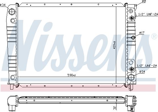 Nissens 65538A - Радиатор охлаждения двигателя autosila-amz.com