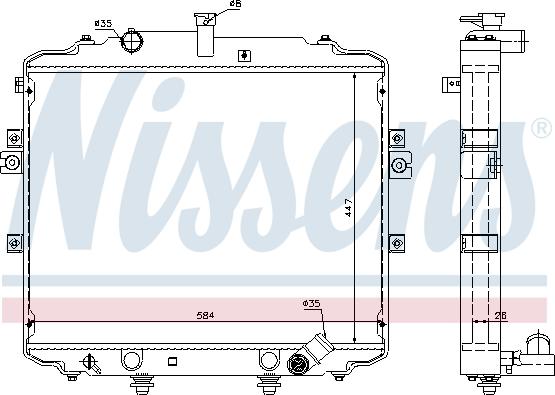 Nissens 66996 - Радиатор, охлаждение двигателя autosila-amz.com