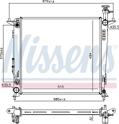 Nissens 666223 - Радиатор, охлаждение двигателя autosila-amz.com