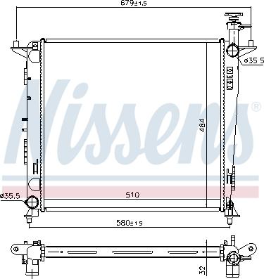 Nissens 666222 - Радиатор, охлаждение двигателя autosila-amz.com